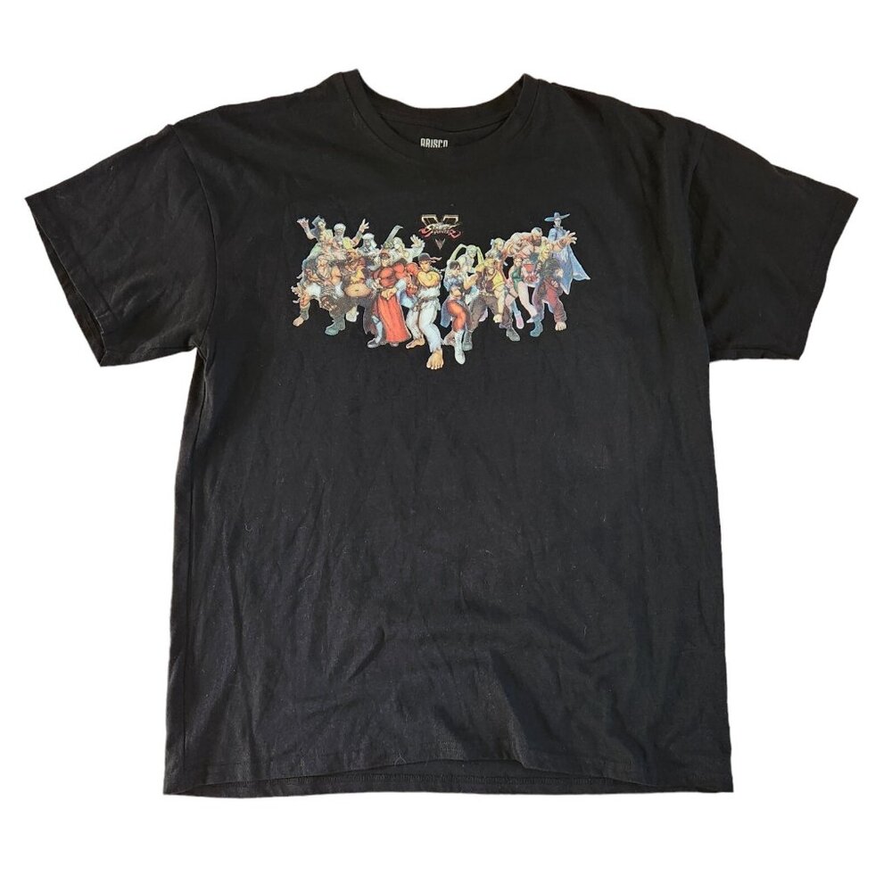 Street Fighter‎ V T-Shirt Fighters Capcom Graphic Tee Brisco Black XL EUC